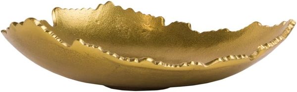 Gold sculpted centerpiece bowl – cream and oak kitchen ideas