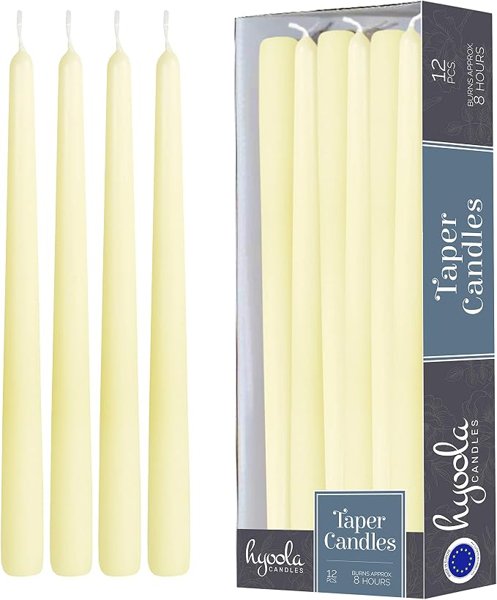 Taper candles, 12 pack – white and gold dining room ideas