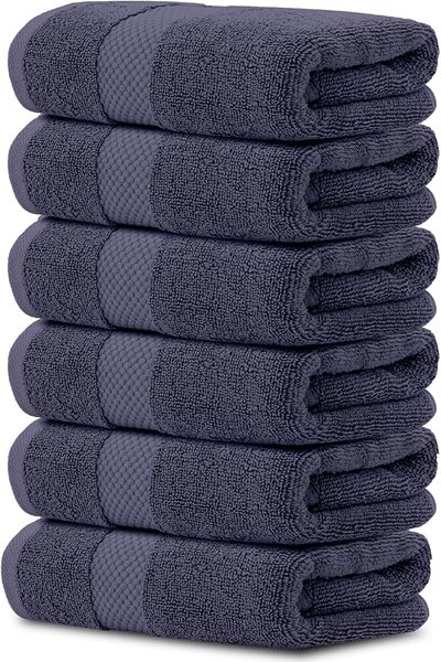 Navy hand towels, 6 pack – navy and gold powder room ideas