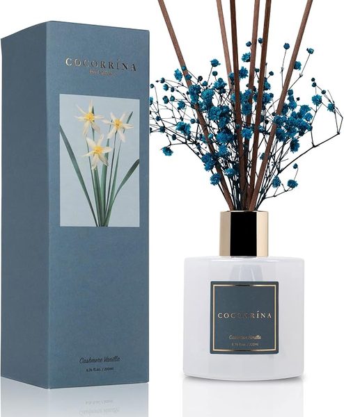 Cashmere vanilla reed diffuser – blush pink bathroom ideas