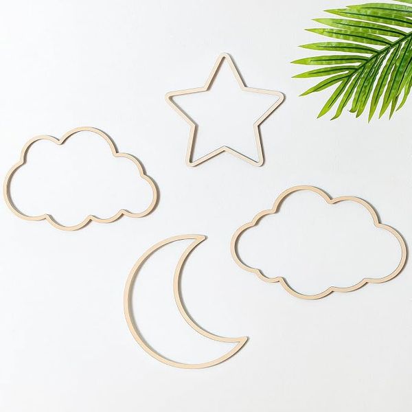 Rattan cloud, moon & stars wall decor – cozy nursery ideas