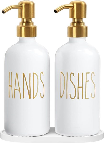 Kitchen soap dispenser set – cream and oak kitchen ideas