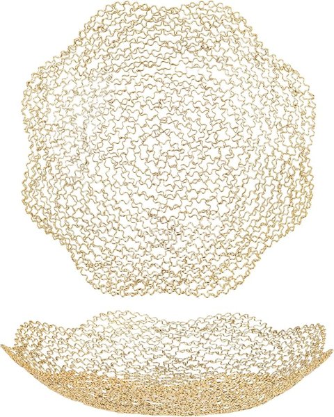 Low gold centerpiece bowl – white and gold dining room ideas