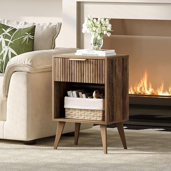 Fluted nightstand – space themed boys room ideas