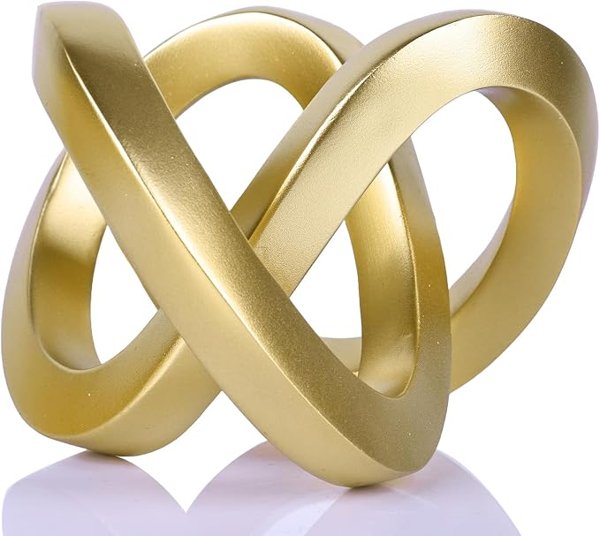 Gold knot sculpture – white and gold dining room ideas