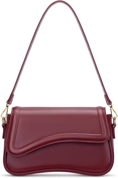 Flap shoulder bag – burgundy cardigan outfit