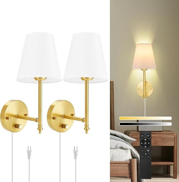 Plug-in wall sconces, set of 2 – modern playroom ideas