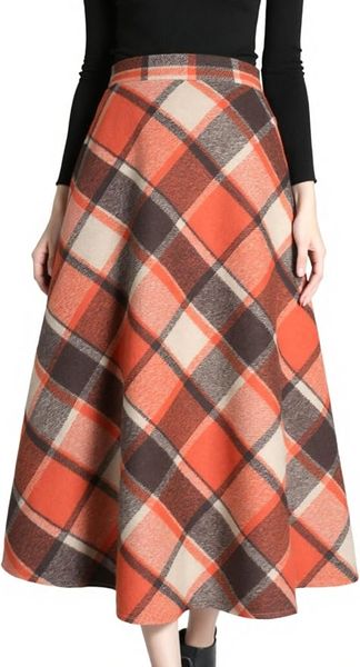 Plaid long skirt – plaid maxi skirt outfit