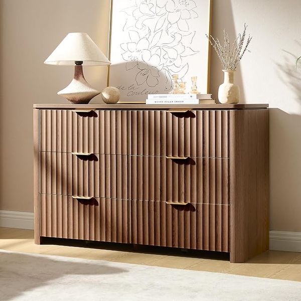 Fluted 6-drawer dresser – space themed boys room ideas