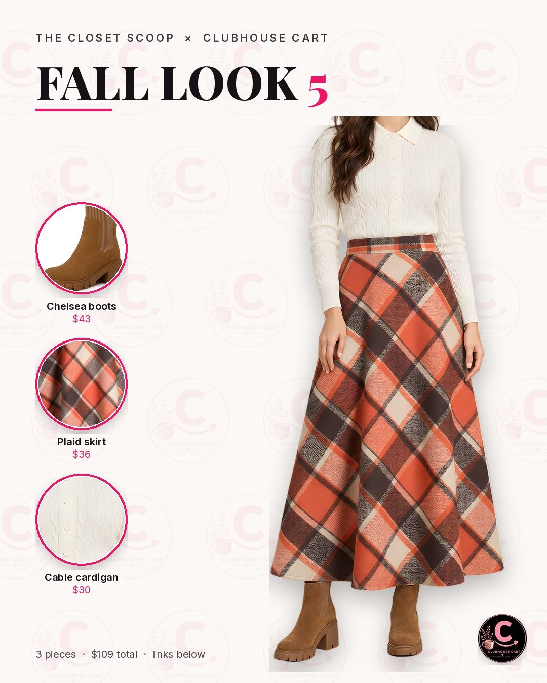 Modest plaid maxi skirt outfit with a cable knit cardigan and suede Chelsea boots